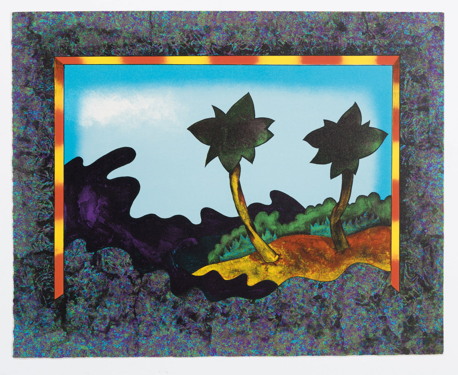 Edward C. FLOOD: "Two Palms Trees Menaced by a Wave." (1 of 1)
