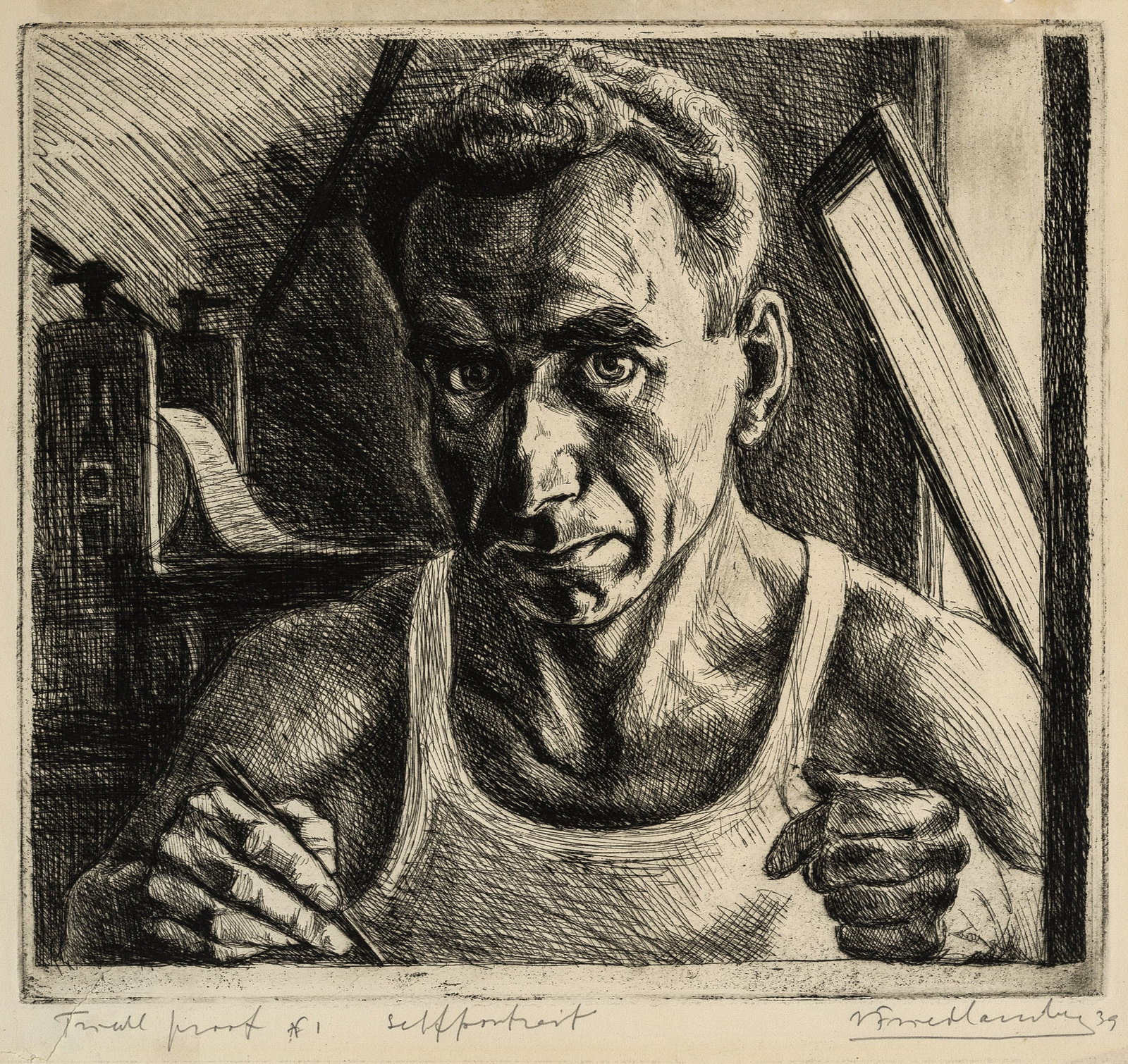 Isac FRIEDLANDER: "Self Portrait". (1 of 2)