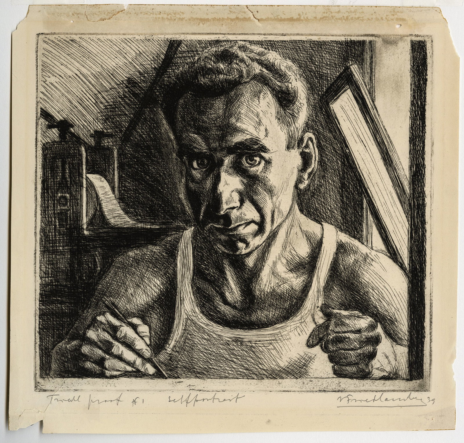 Isac FRIEDLANDER: "Self Portrait". - 2