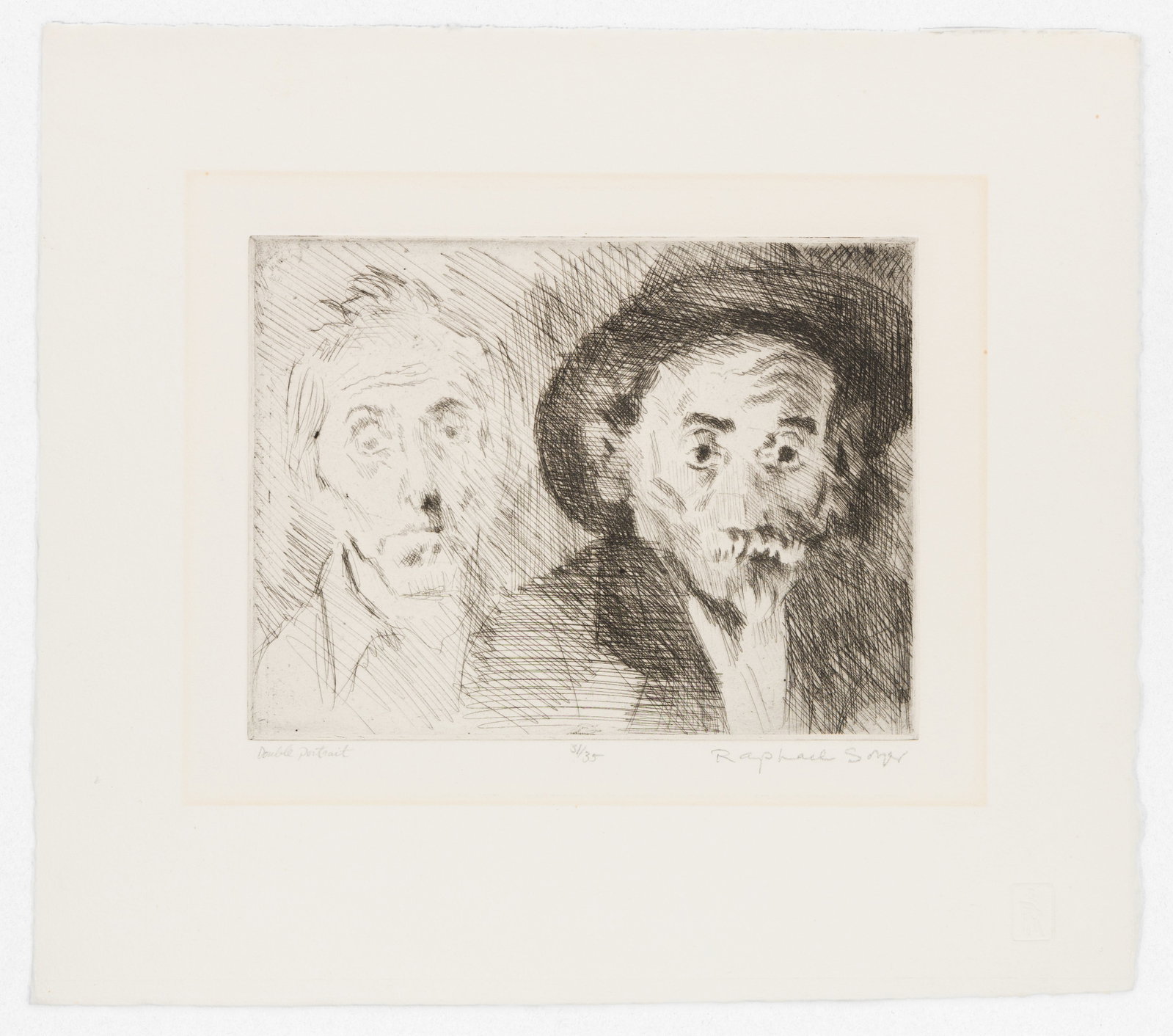 Raphael SOYER: "Double Portrait". - 2
