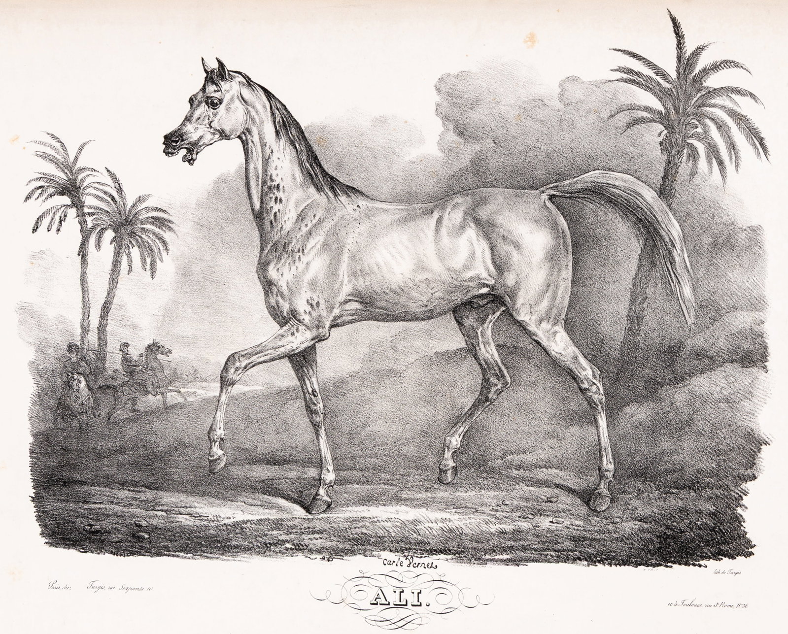 VERNET: "Ali, Cheval Arabe Envoye par le..." (1 of 2)