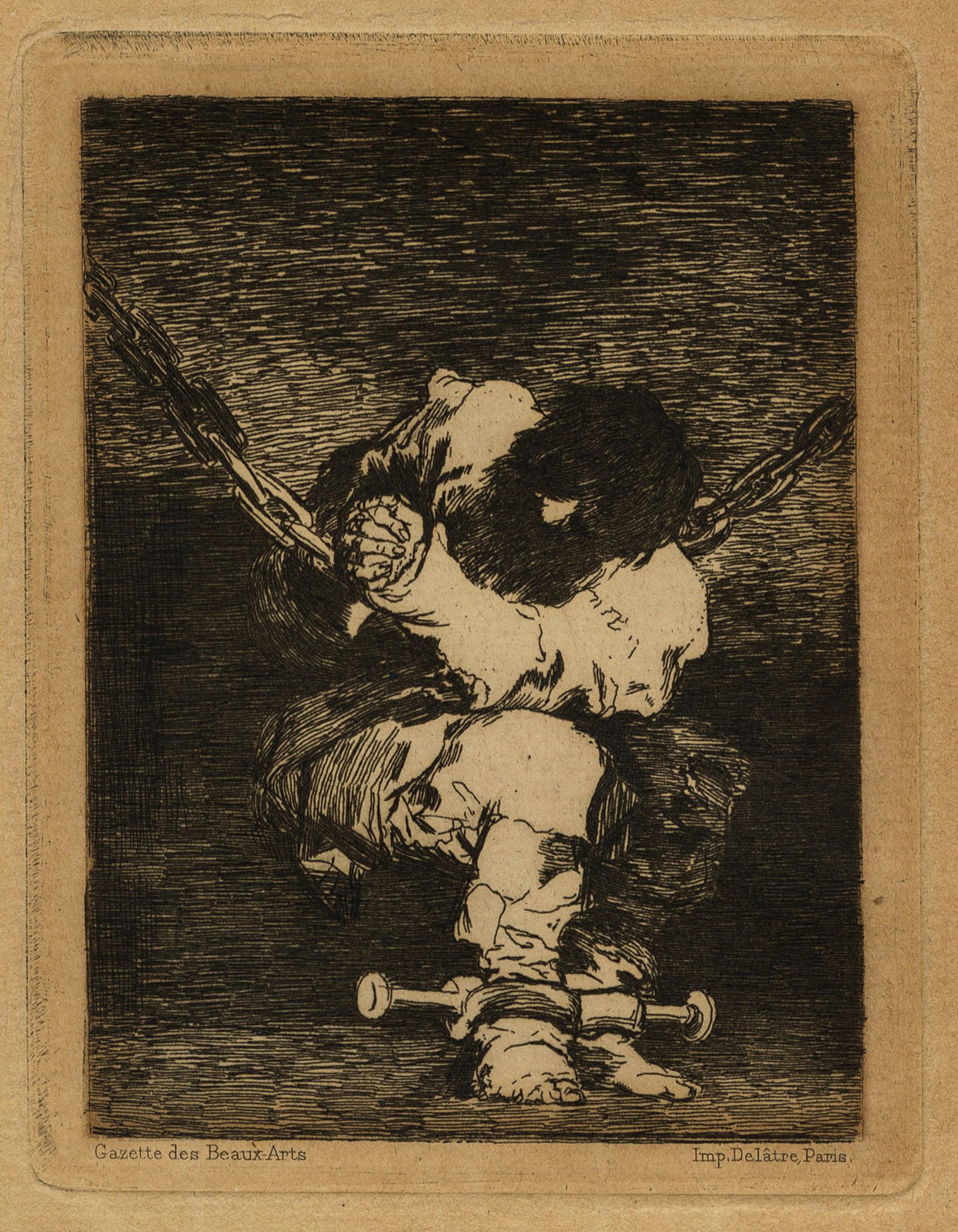 Francisco de GOYA: "The Little Prisoner".: Francisco de GOYA (Spanish, 1746-1828): "The Little Prisoner". Also known by its French and Spanish titles "Le Petit Prisonier", and "Tan Barbara la Seguridad como el Delito". Etching and aquatint on