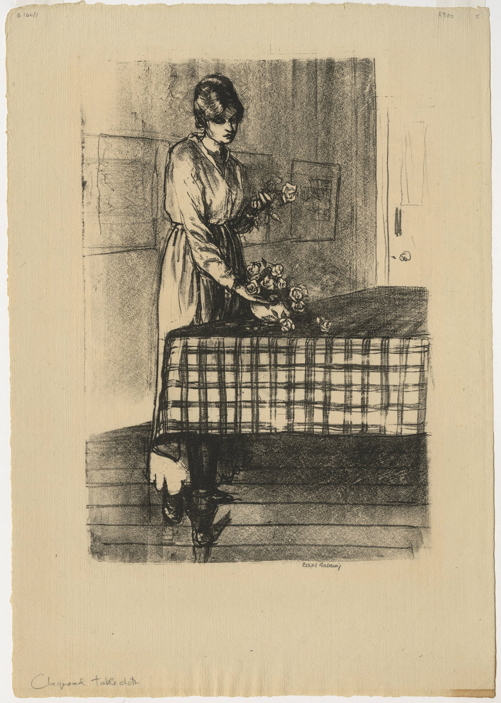 Ethel GABAIN: "Checkered Tablecloth". - 2
