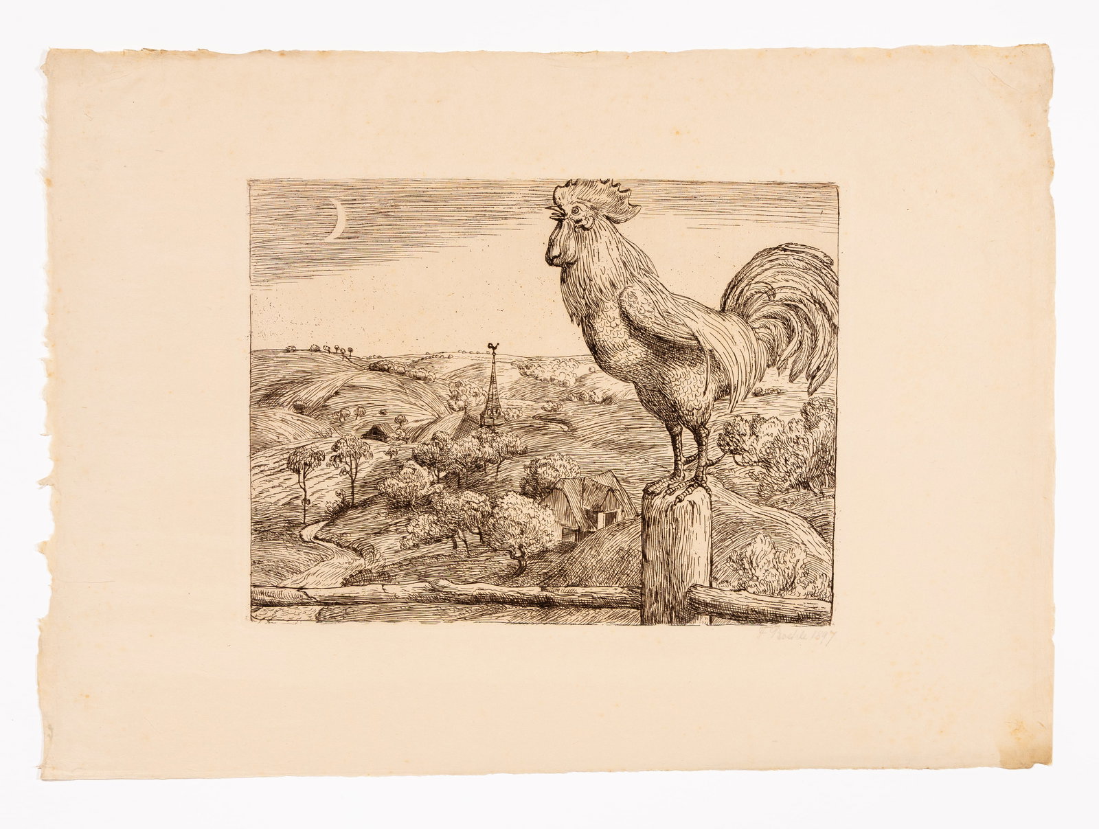 Fritz BOEHLE: "Rooster". - 2