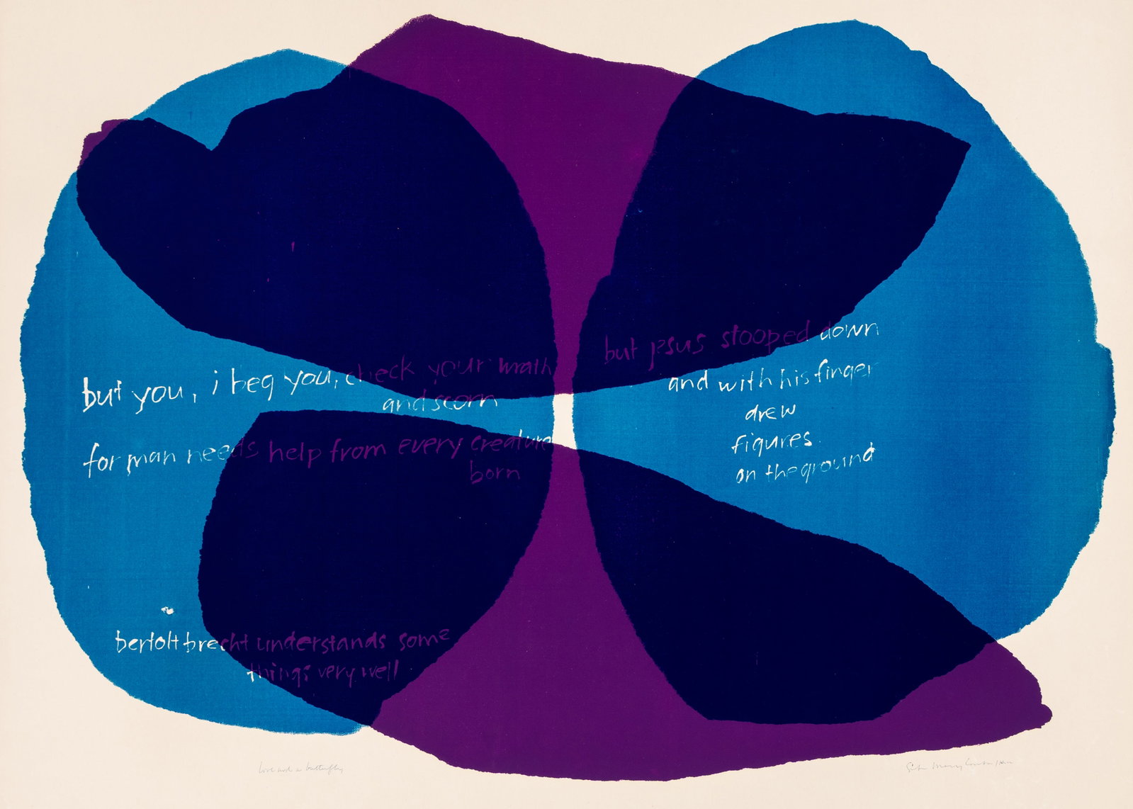 Corita KENT: "Love and a Butterfly II". (1 of 2)