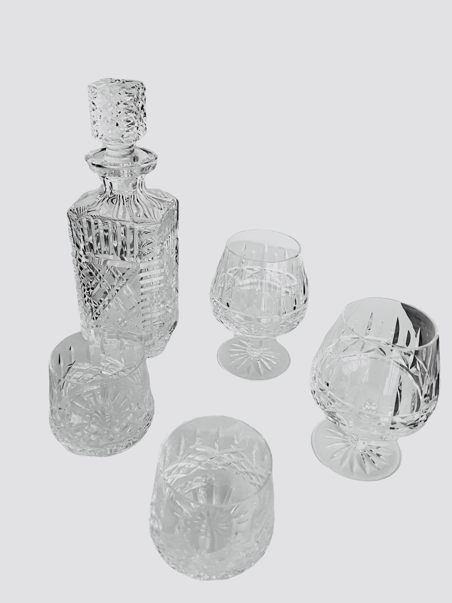Waterford Crystal Decanter & Glasses: Waterford Crystal Decanter, (2) Waterford. Stemmed Sherry Glasses and (2) Waterford Whiskey Glasses. Local pickup only. Local pickup only in Raleigh, NC on Thursday 2/28 between 9am-5pm. * Please do n