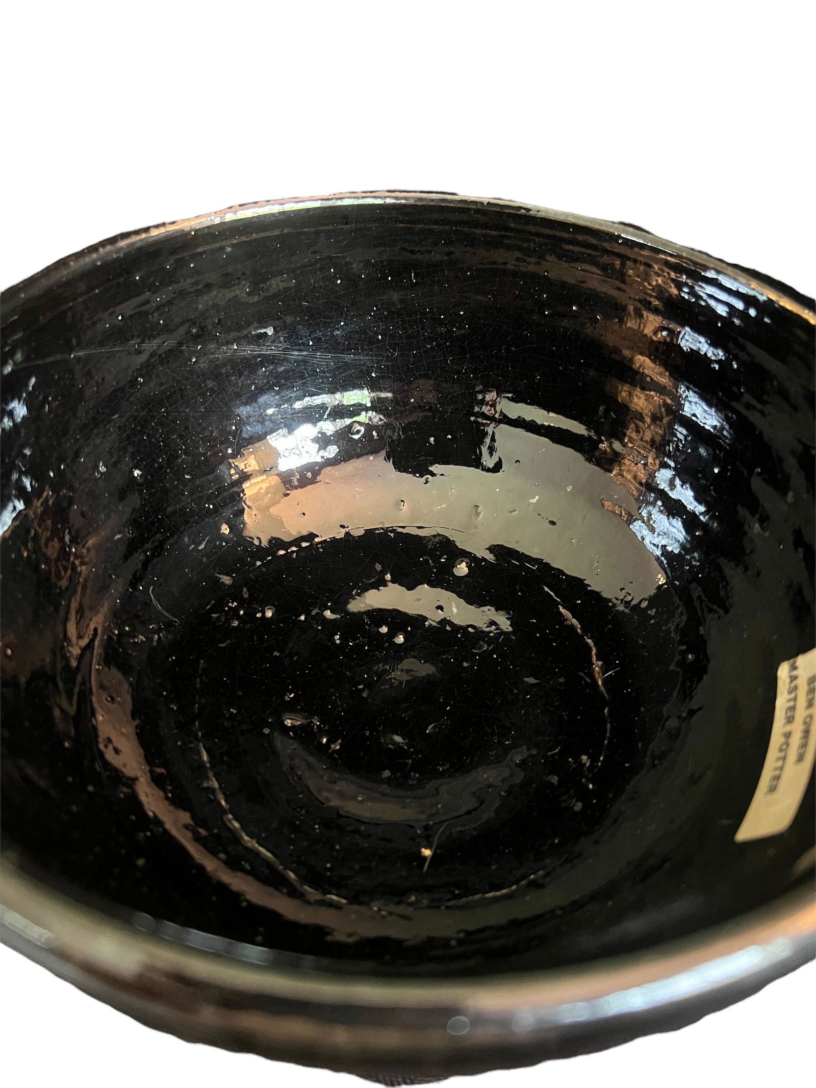 Ben Owen Sr., NC Master Potter,  (1904-1983) Black Footed Bowl, signed (1 of 4)