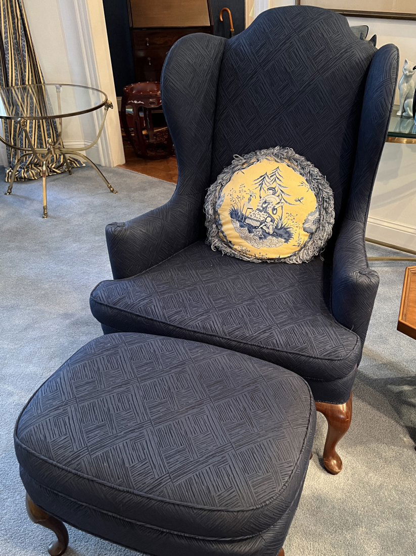 Wing Back Chair with Ottoman (1 of 2)