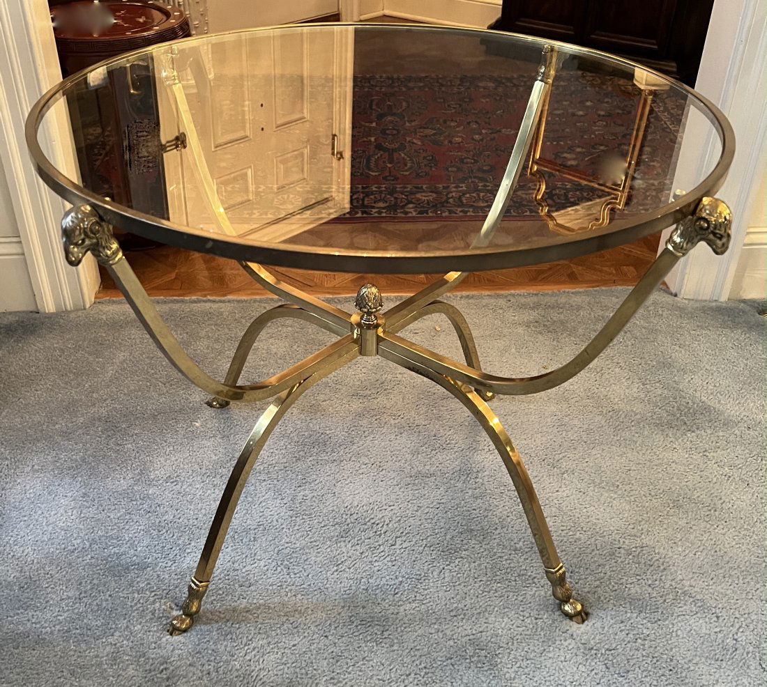 Brass Framed Glass Coffee Table (1 of 4)