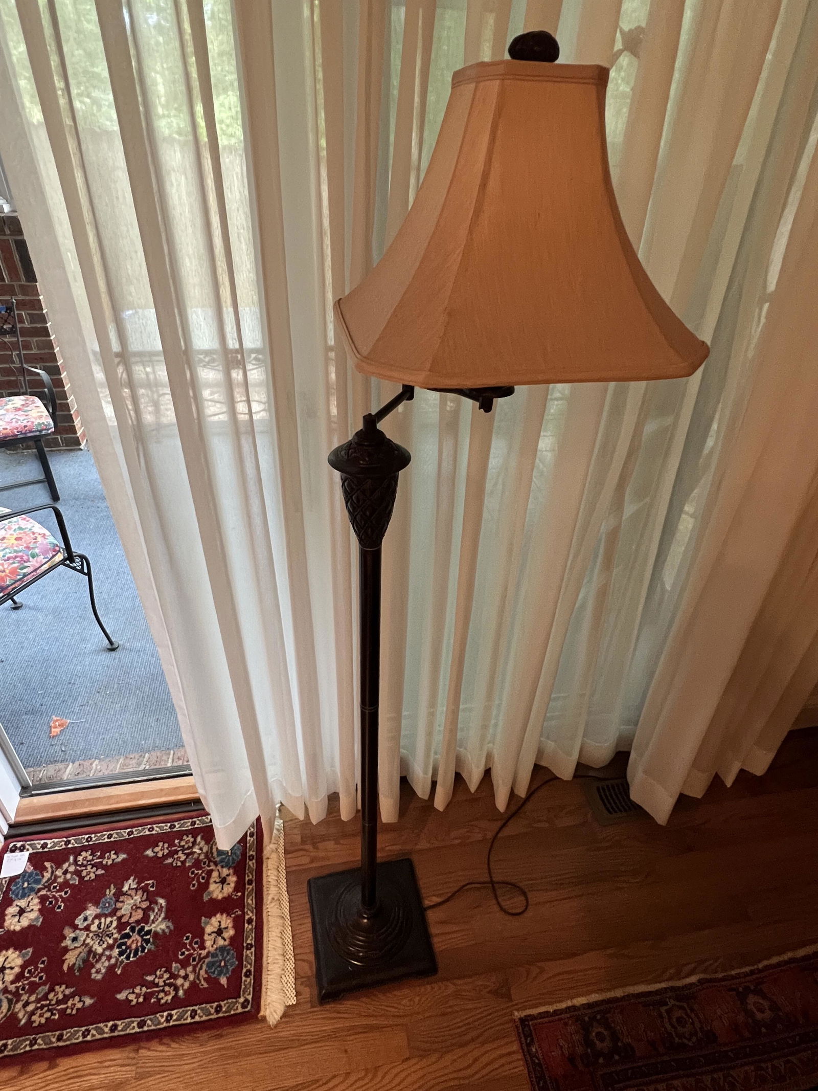 Black Floor Lamp with Adjustable Arm (1 of 5)