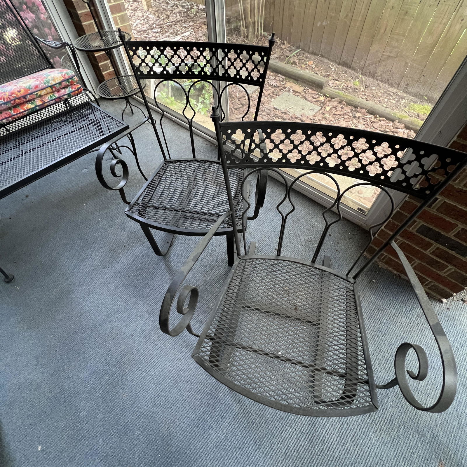 Pair of Wrought Iron Patio Chairs (1 of 6)