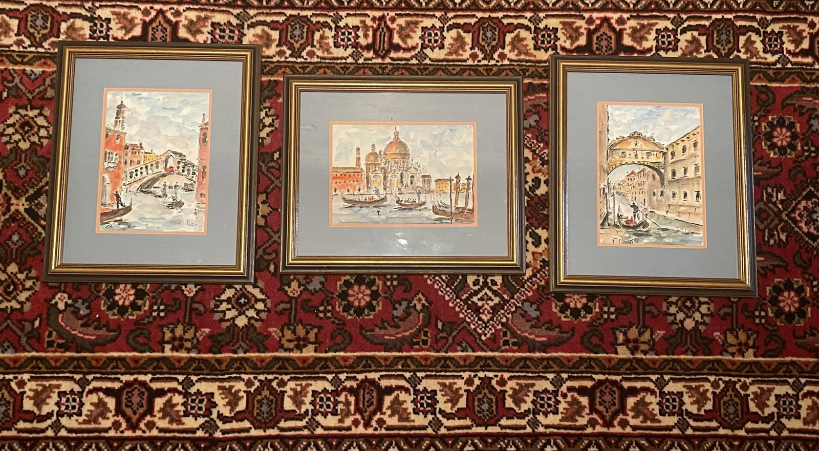 Venice Art Prints: Set of 3 Venice Art Prints. Measures: 6" x 8" Condition: Good Estate Condition. Local pickup only. Local pickup only in Raleigh, NC on Thursday 2/28 between 9am-5pm. * Please do not bid if you cannot 