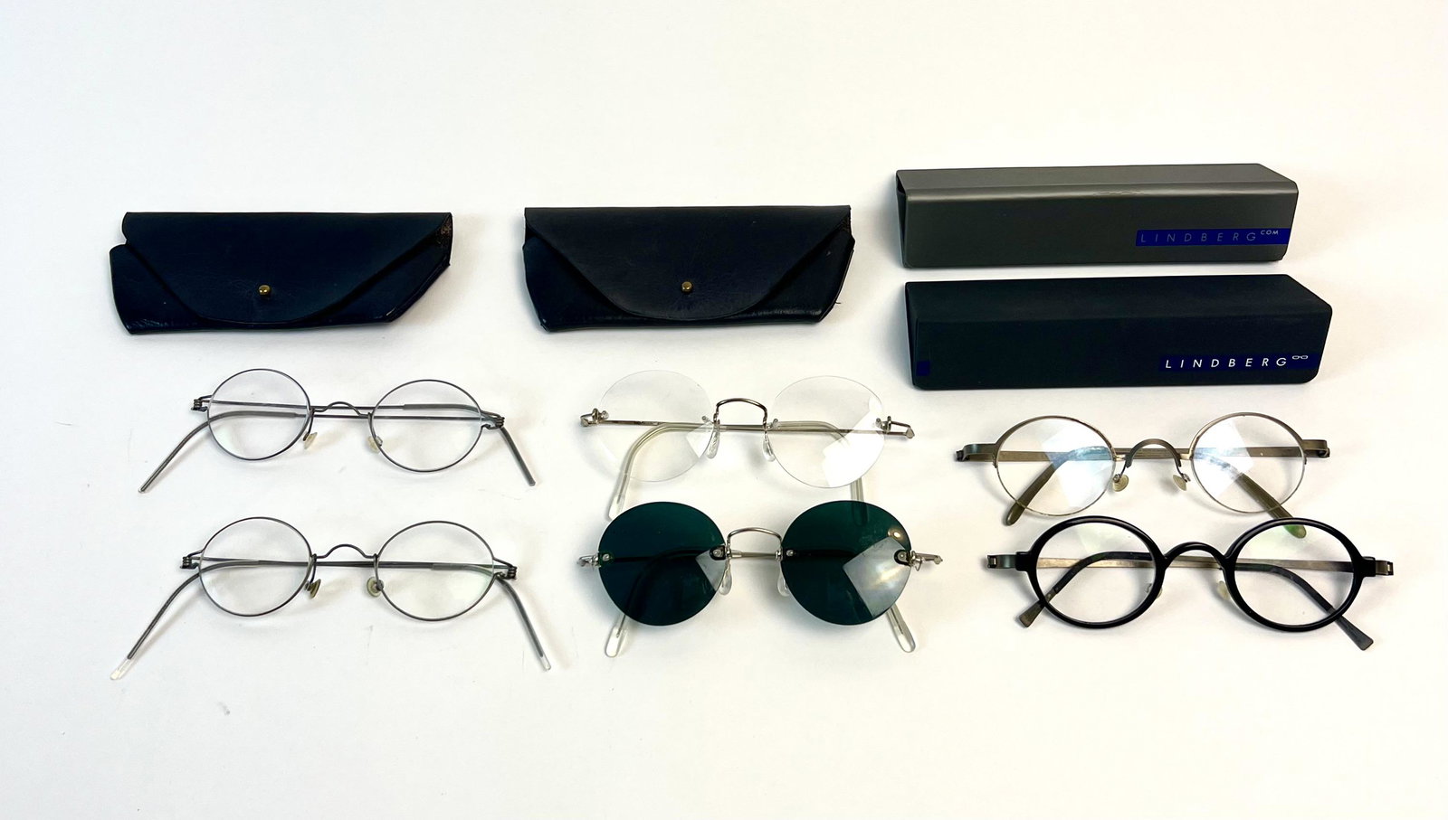 Group of Six Pairs of Eyeglasses and Cases (1 of 6)