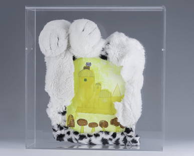 Tomoko Nagai 'Yellow And House': L37 W30 H14 CM；Water color, pencil, color pencil, collage on paper；with a certificate of authenticity by Tomio Koyama Gallery