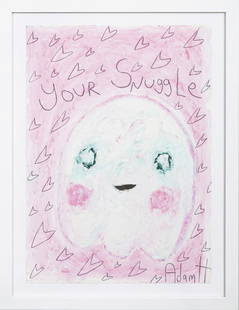 Adam Handler 'Your Snuggle', framed: 42 x 29.5 cm; Oil stick on Paper; For details, please refer to the online catalog at https://issuu.com/muchuntang