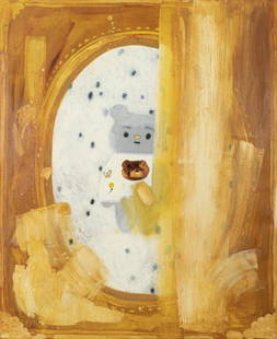 Tomoko Nagai 'Gray Bear', framed: 80.3 x 65.2 cmOil on canvas; 2020For details, please refer to the online catalog at https://issuu.com/muchuntang