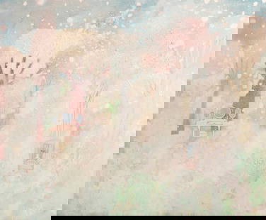 Tomoko Nagai 'Snow of spring' Framed: L50.1 W 60.7 cm;Oil,glitter on canvas To see more info, check our online catalogue: https://issuu.com/muchuntang