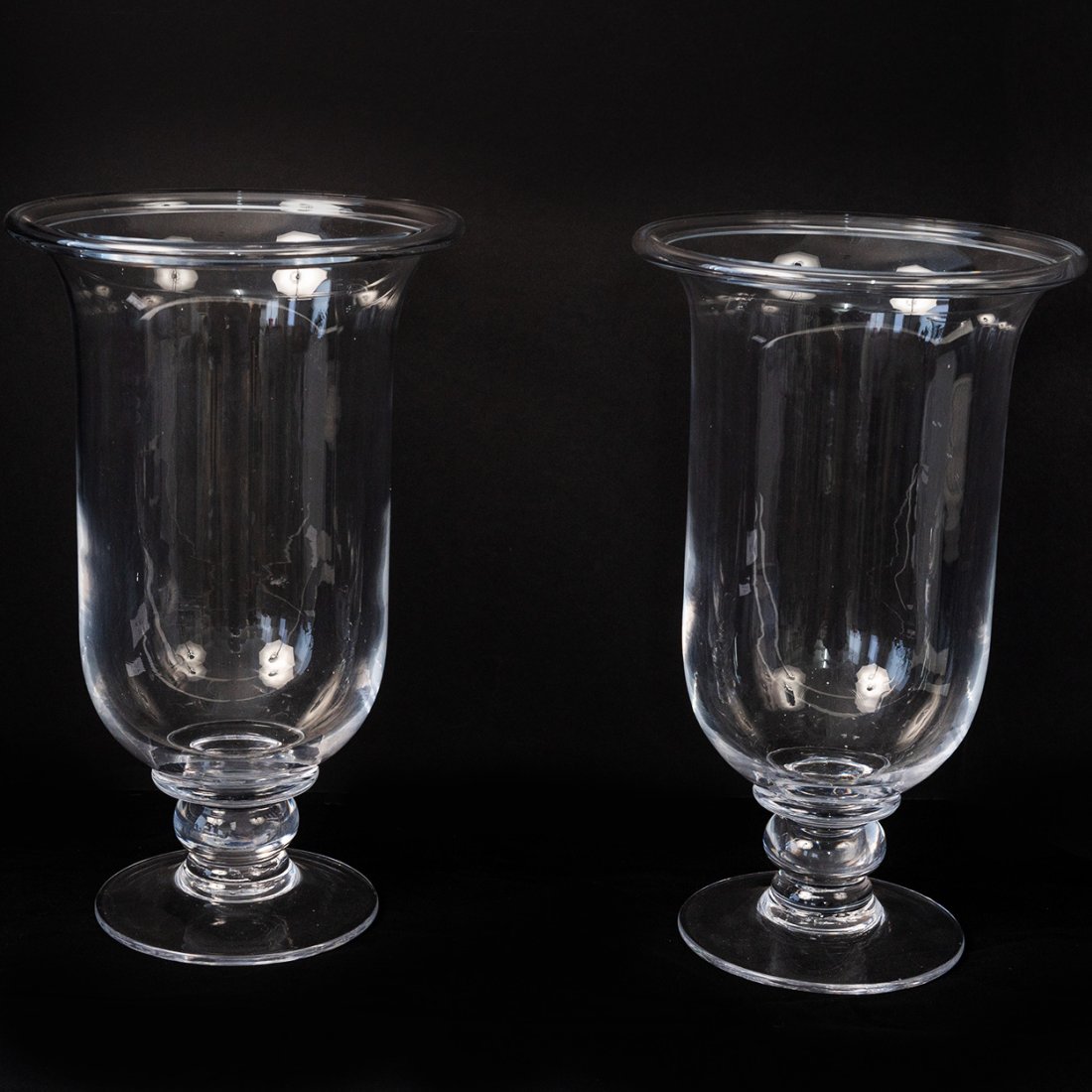 Pair of signed Simon Pearce Hurricane Vases (1 of 5)