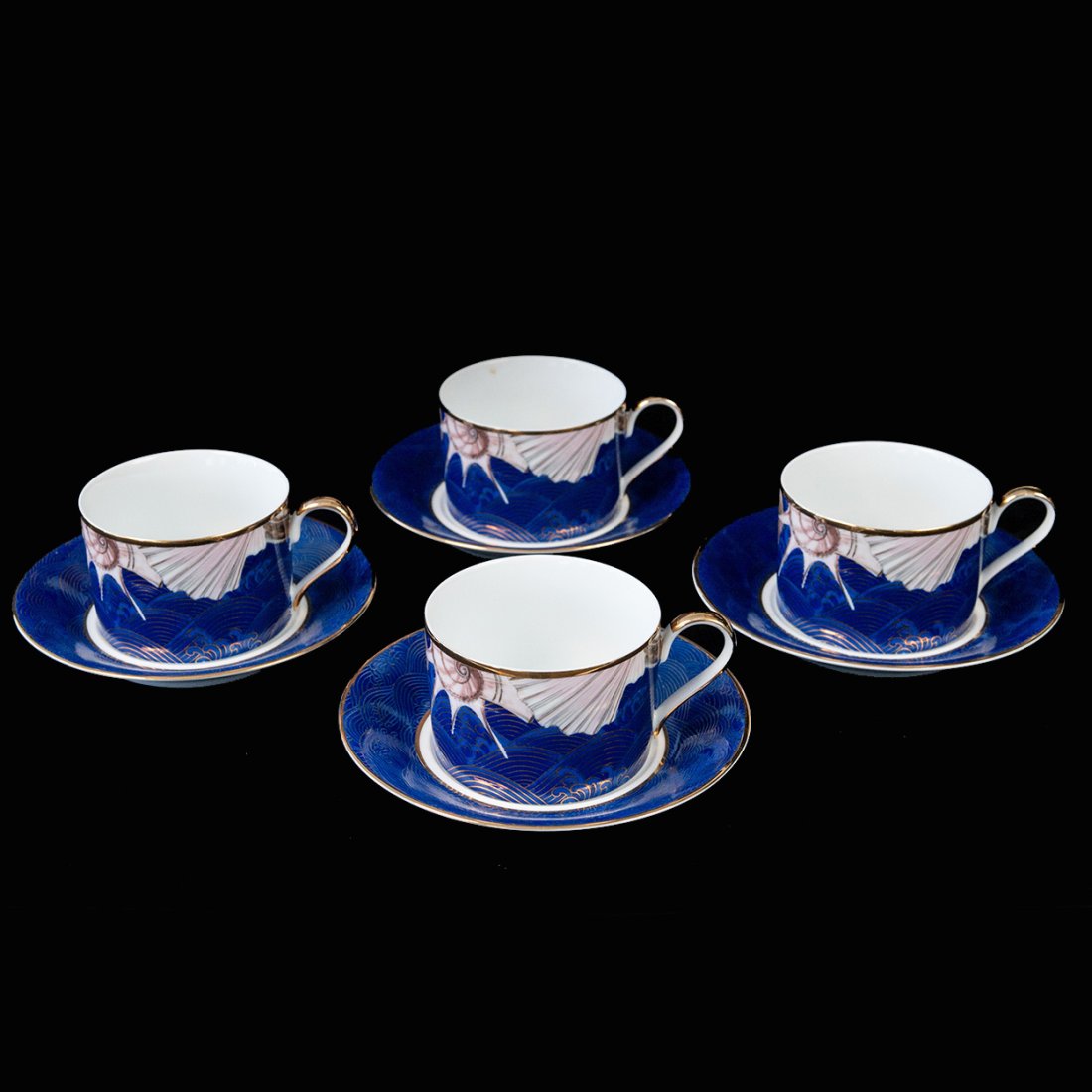 Set of Four Cups & Saucers by Jered Holmes Collection-Pattern "Nantucket Collage", Andrea by Sadek (1 of 4)