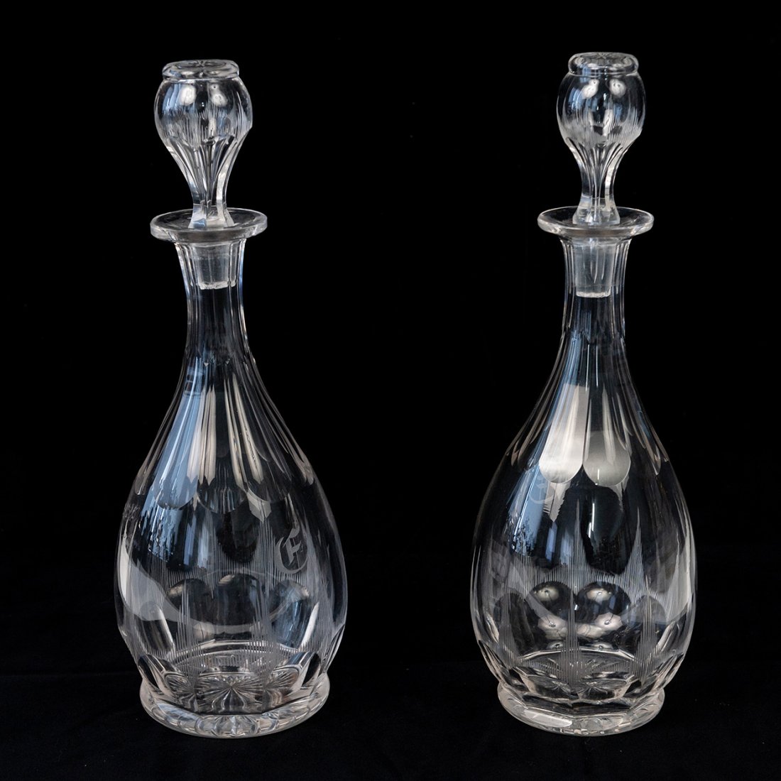 Pair of Crystal Decanters with Stoppers (1 of 7)