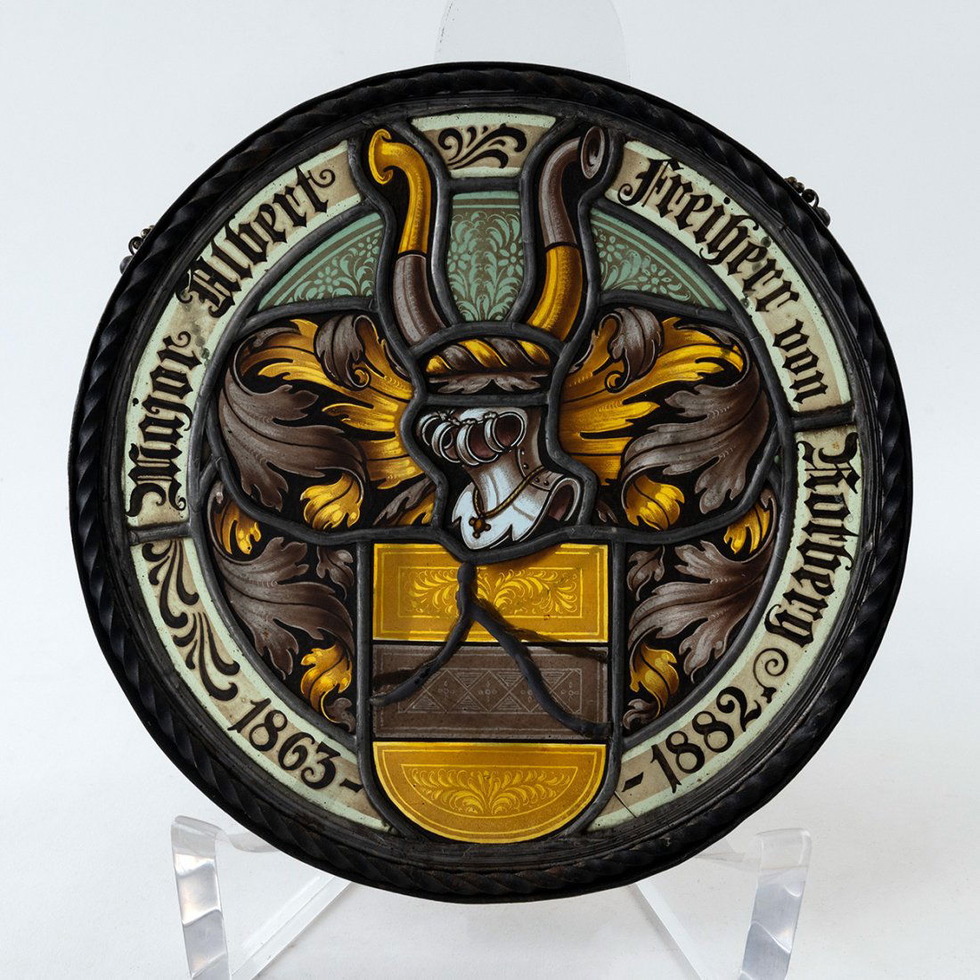 Antique Stained Glass Window German Rondelez (1 of 5)