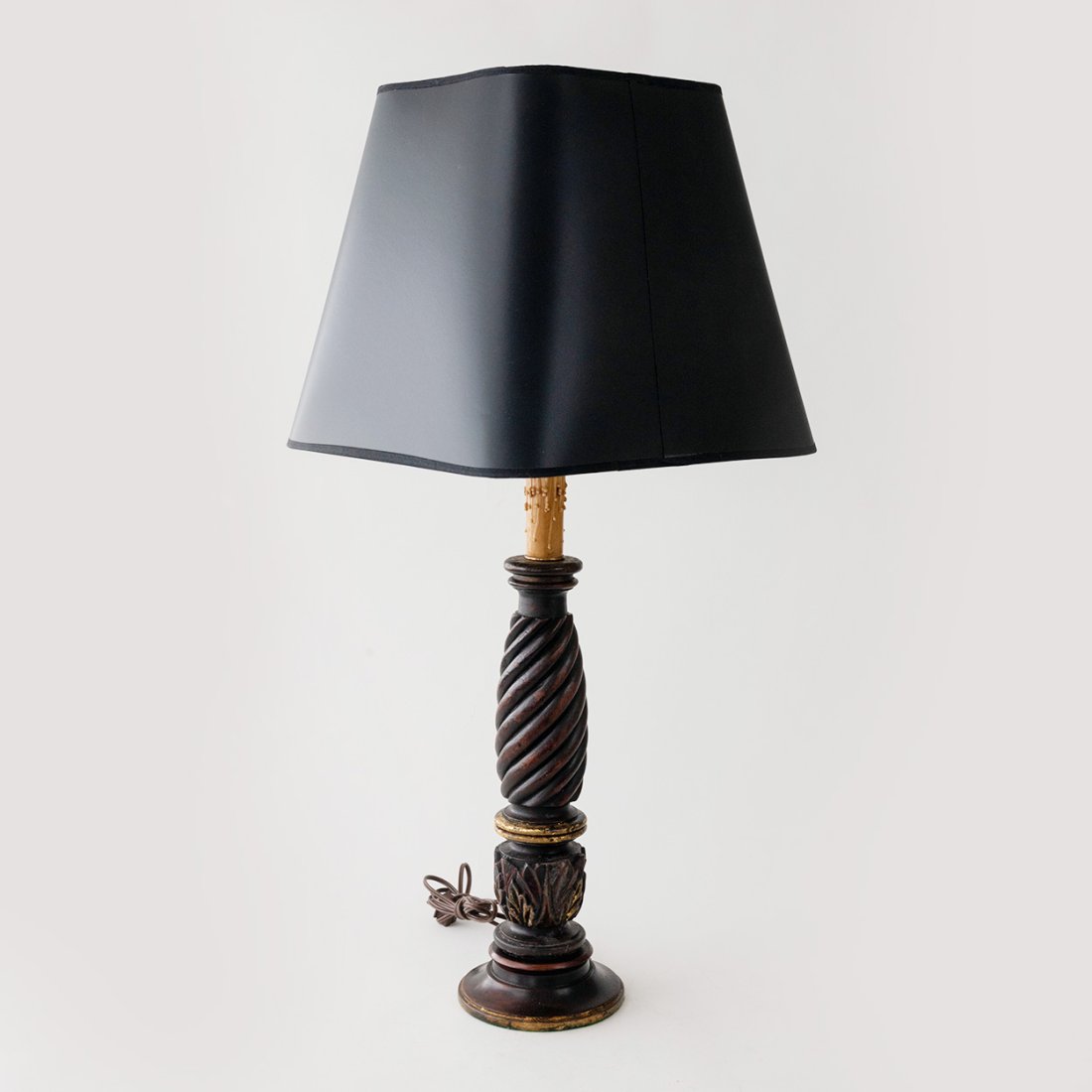 Vintage Wooden Architectural Column Candlestick Lamp (1 of 4)