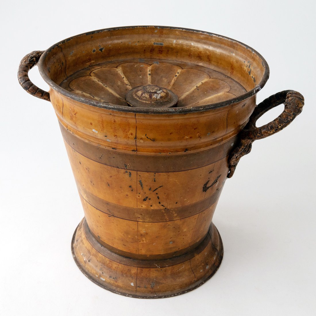 Victorian Painted Tin Ash Can or Cinder Bucket (1 of 5)