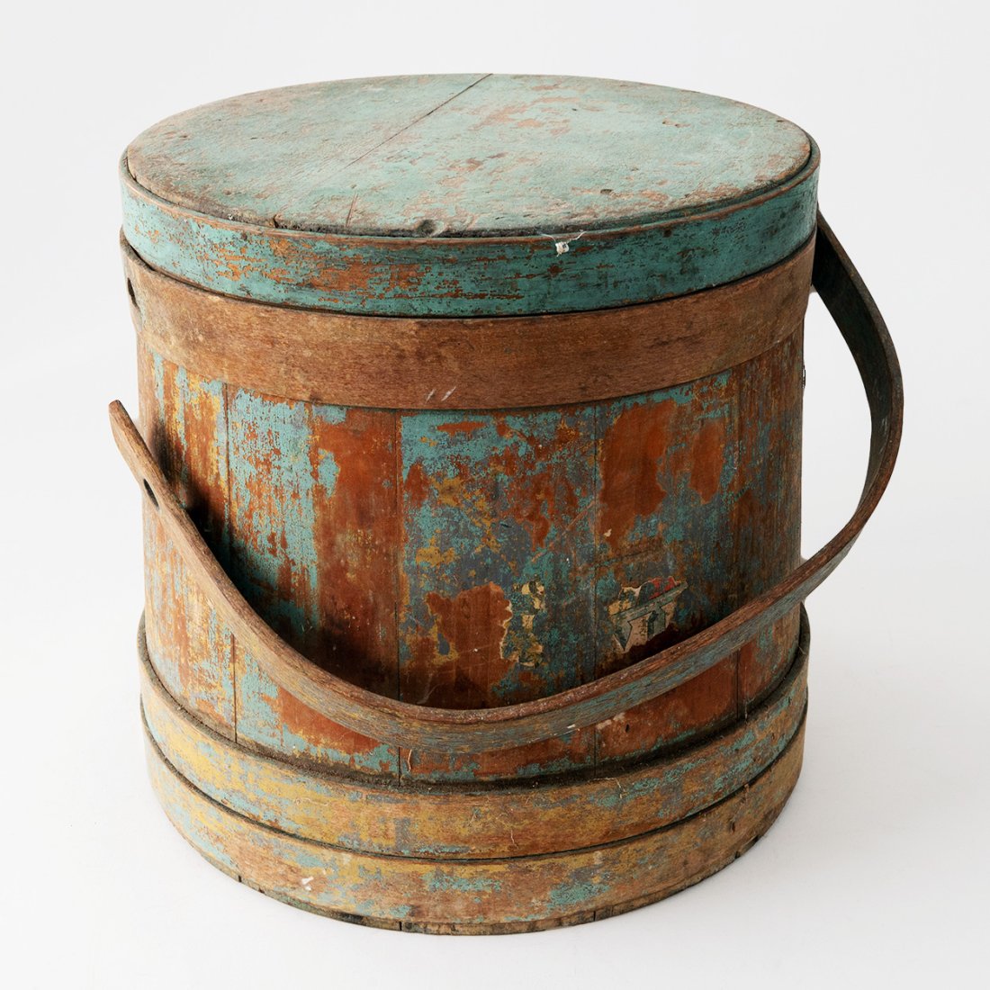 Primitive Wooden Pantry Bucket Firkin w/Original Paint (1 of 5)