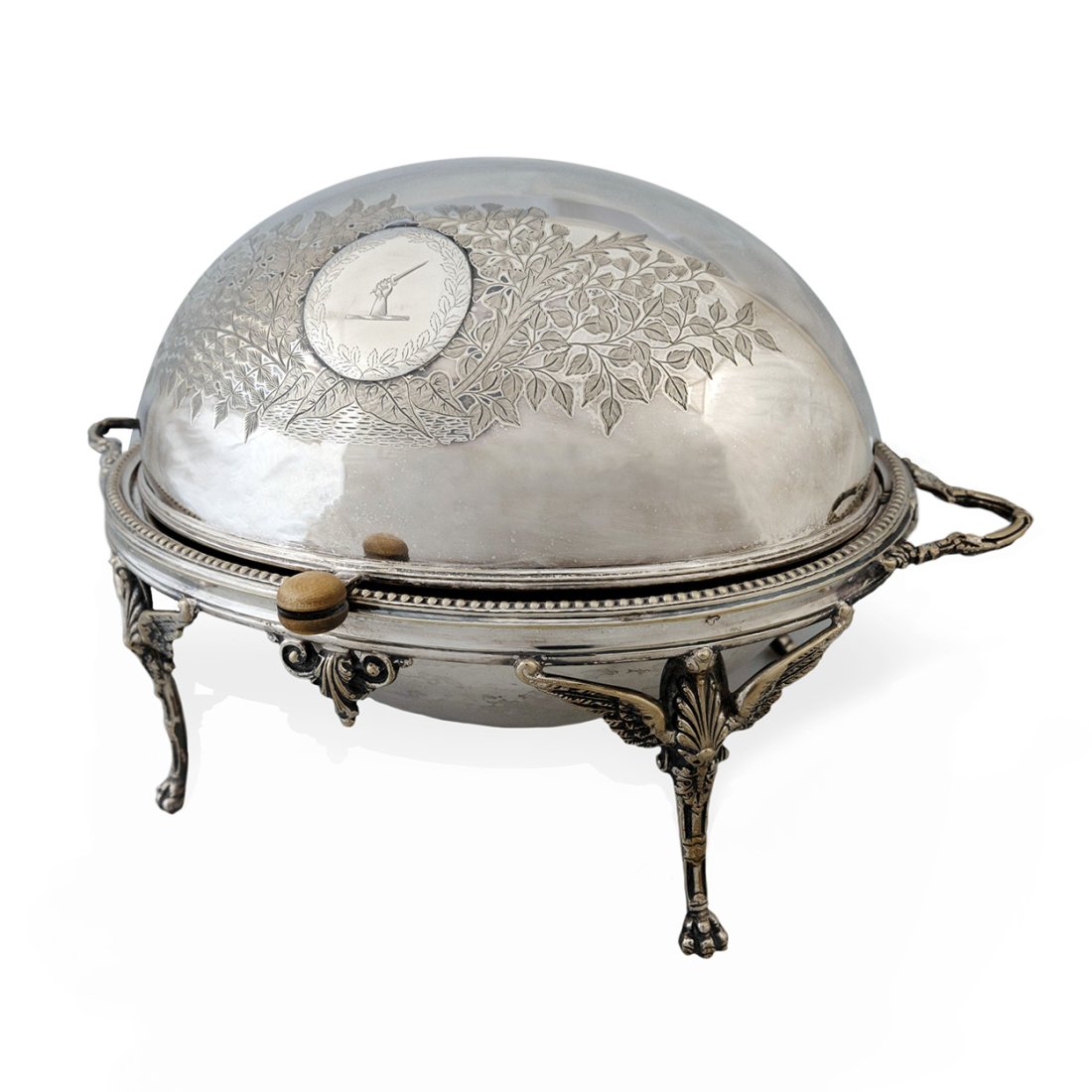 Antique Silver-plated Roll Top Domed Buffet Server (1 of 6)