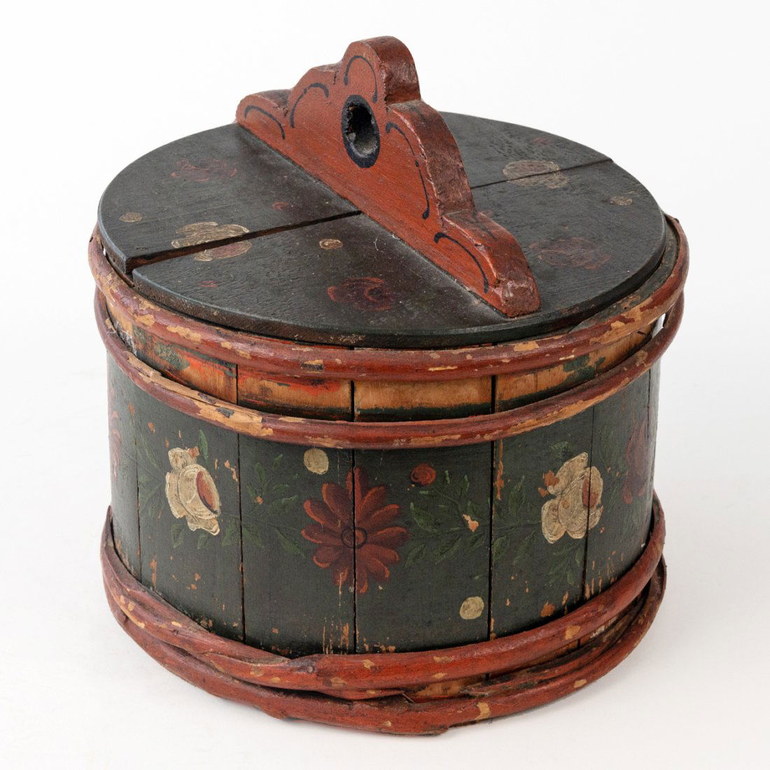 Circa 1800 Antique Dutch Polychrome Storage Tobacco Box (1 of 6)