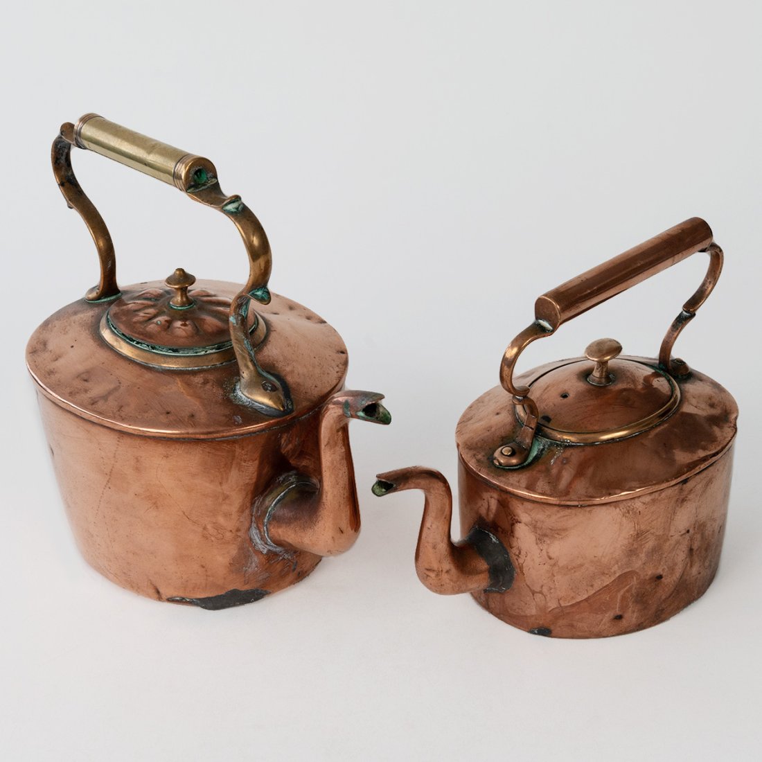 Two Antique Gooseneck Copper Tea Kettle (1 of 16)