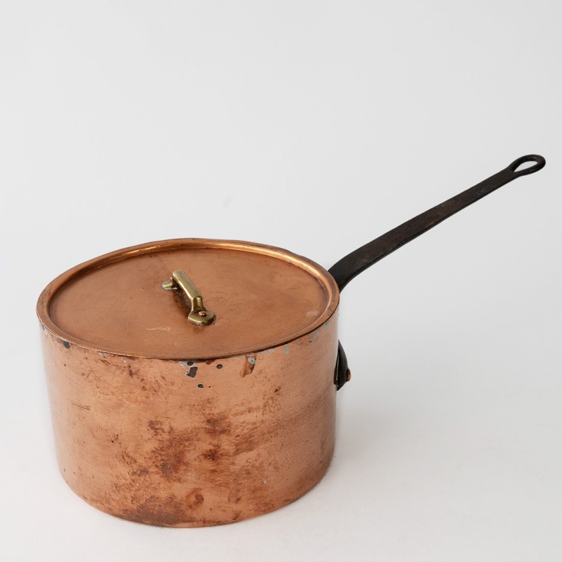 Antique Copper Sauce Pan with Copper Lid (1 of 6)
