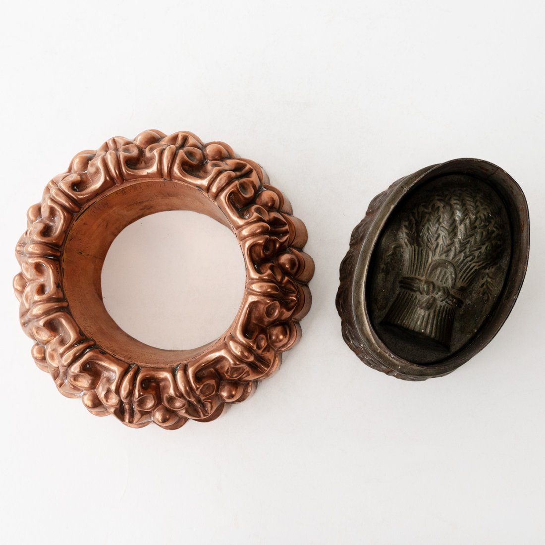 Pair of Antique Copper & Tin Food Molds (1 of 4)