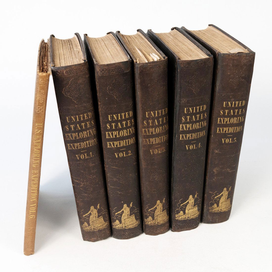 Antique U.S. Exploring Expedition Five Vol. & Maps (1 of 18)