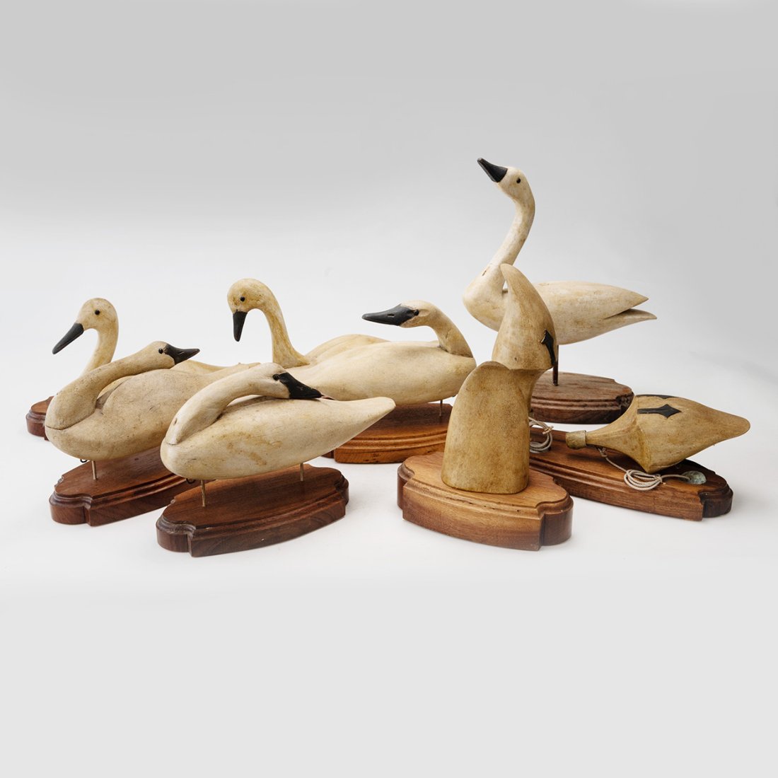 Set of Seven Carved Swan Deocys by George Combs Jr. (1943-2001) (1 of 19)