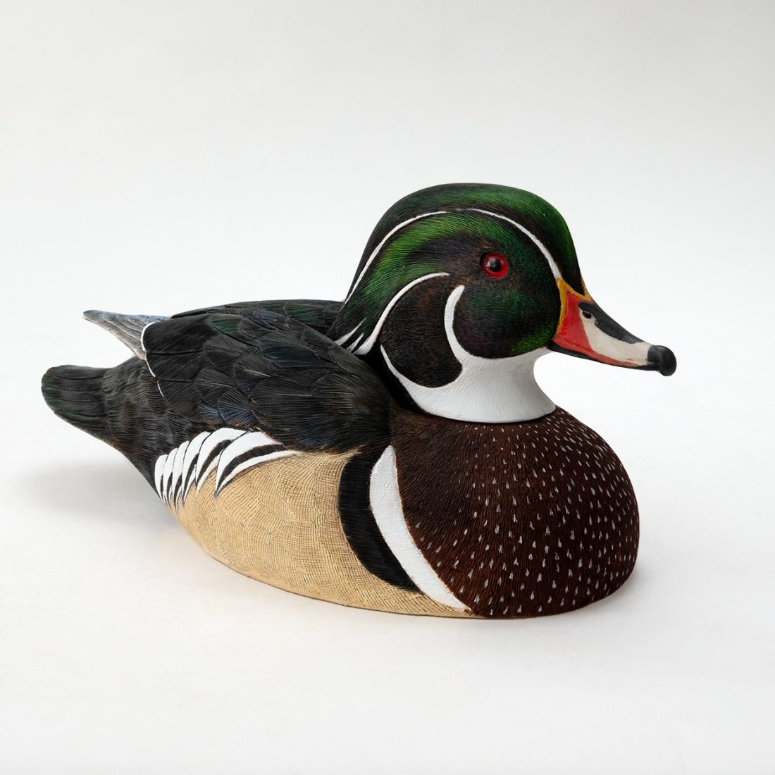 Hand Carved Drake Wood Duck by Al Burk (1 of 5)