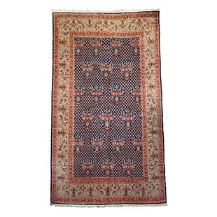 Vintage Tabriz Floral Oriental Wool Rug 12'8" x 9': Vintage Tabriz Floral Oriental Rug, circa 1940, size is 12'8" x 9', Country of origin is Iran, Seneh knot, wool pile, original ends, natural dyes , design is floral vase, condition is fine