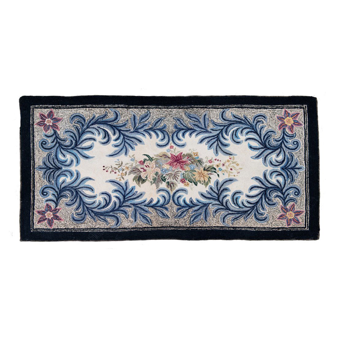 Vintage Floral Lily Hooked Rug 3' x 5'4" (1 of 1)