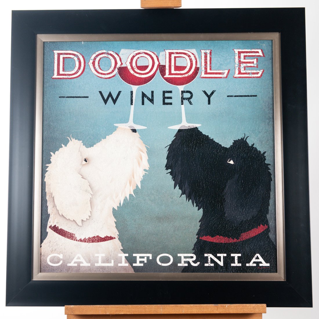 Framed Art "Doodle Winery" by Ryan Fowler 34" x 34": Framed Artwork by Ryan Fowler measuring 34" x 34" "Doodle Winery"