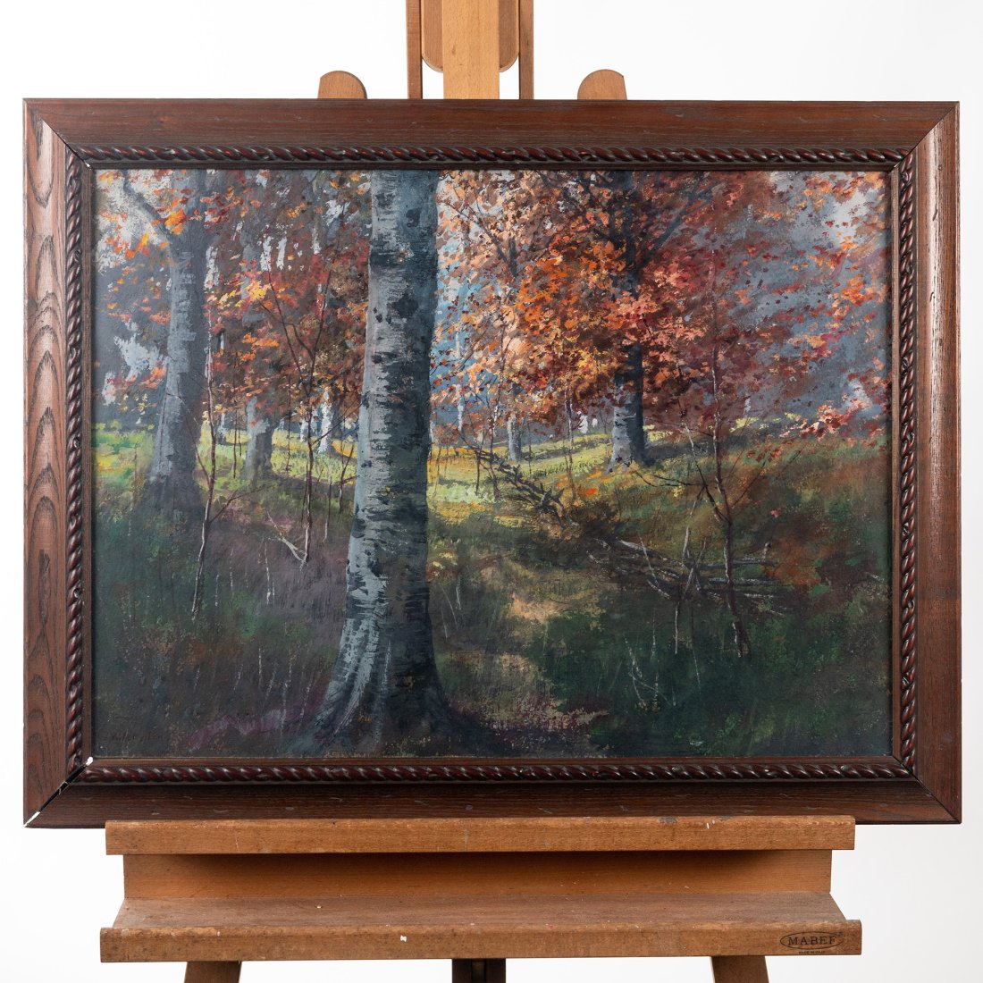 Original Gouache on Paper Landscape by William Eyden Sr.(1859-1919): Gouache on Paper Landscape Scene of Birch Trees in the woodssigned on lower left corner measuring 22" high x 28" wide - framedmounted behind glass