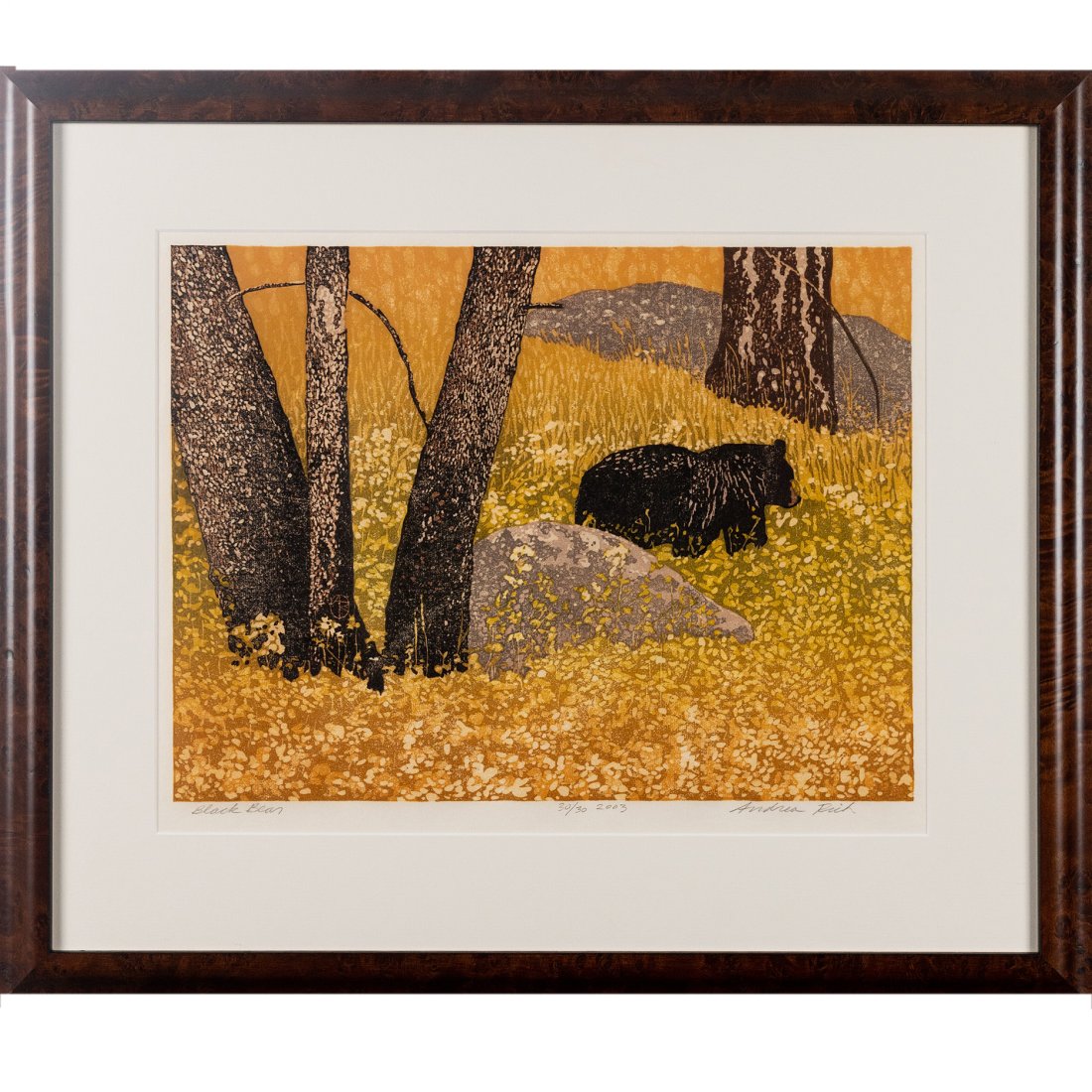 Signed & Numbered Woodblock Print of "Black Bear" by Andrea Rich (1 of 5)