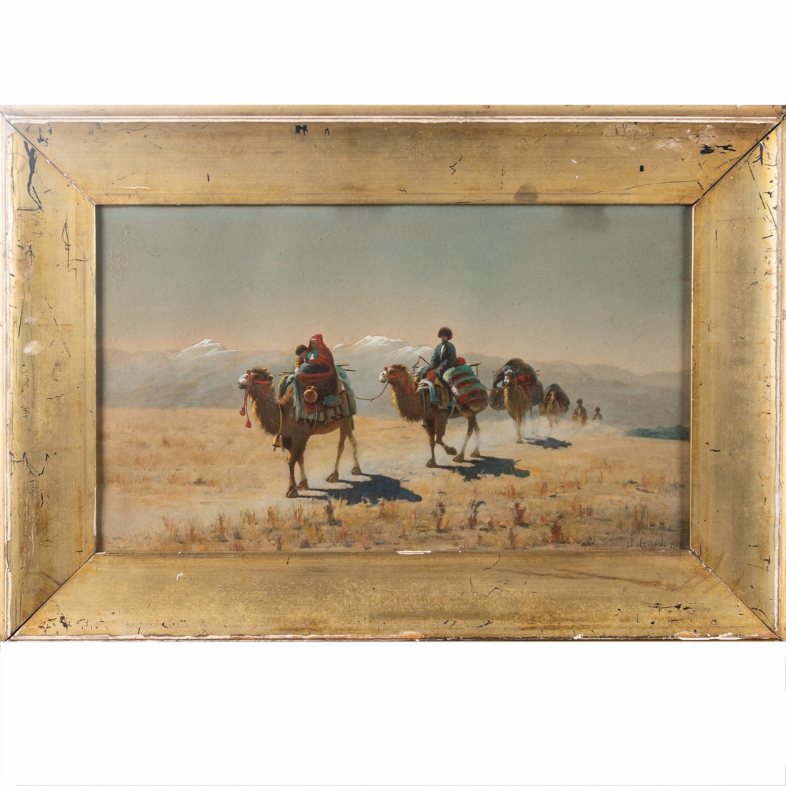 Vintage "Ships of the Desert" Signed Print Published by Taber Prang (1 of 4)