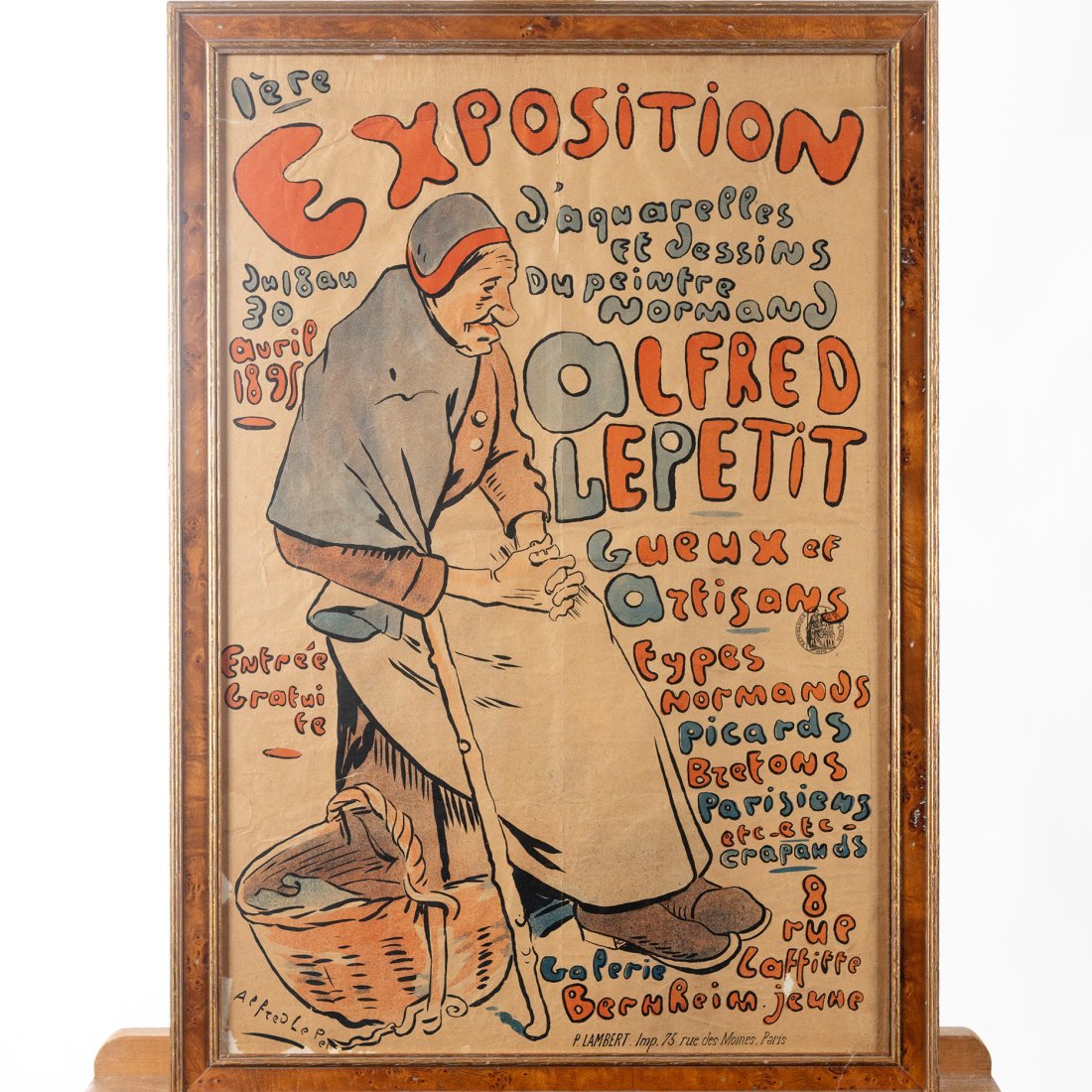 19th C. French Exposition Poster for the Works of the Artist Alfred Le Petit 1895 (1 of 6)