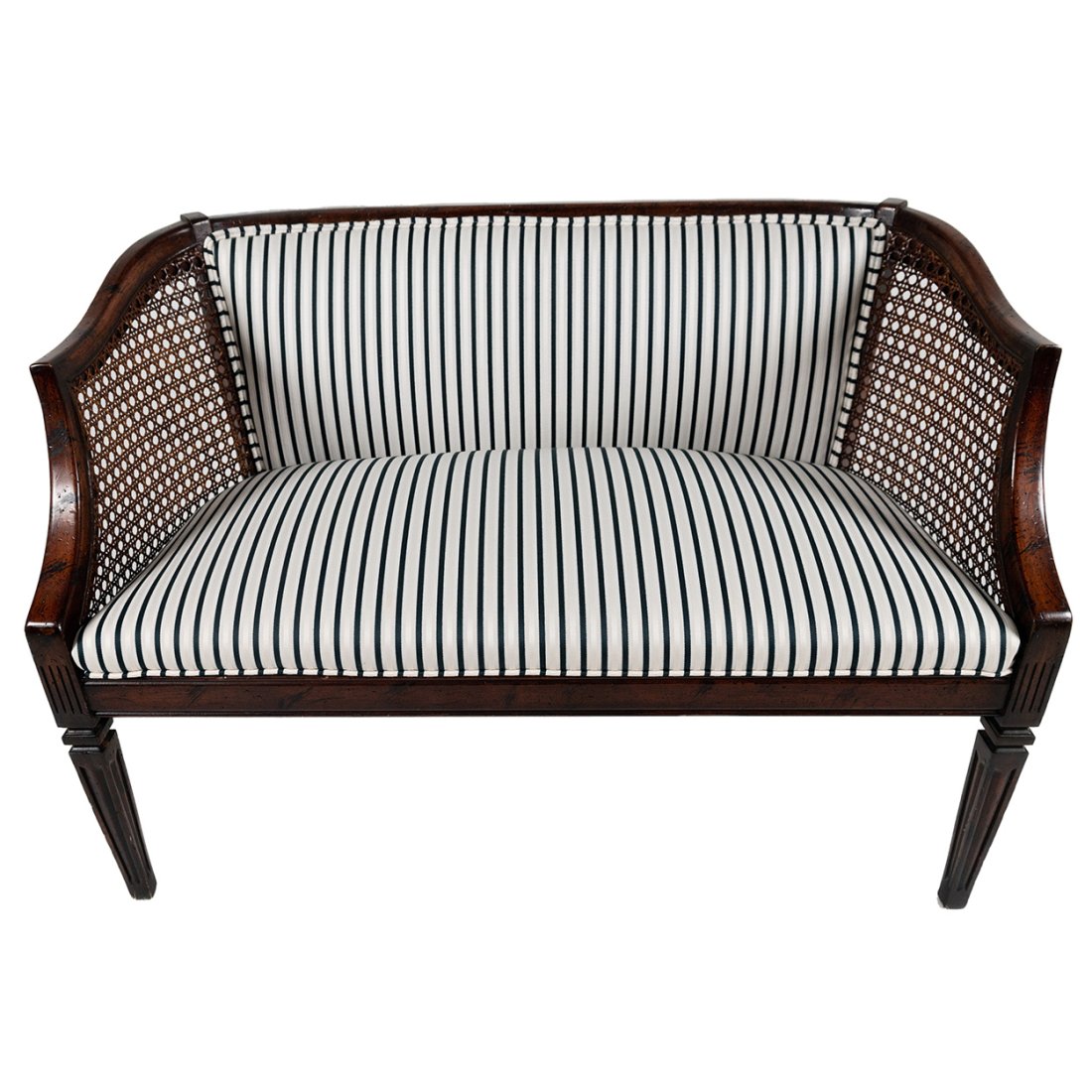 Newly Upholstered Cane back Settee (1 of 7)