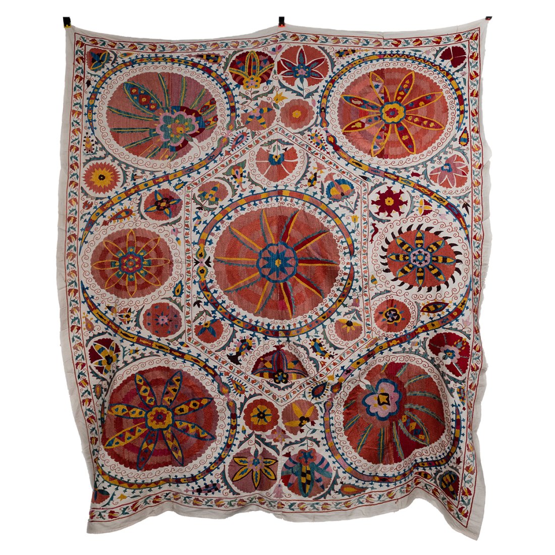 Vintage Hand Embroidered Suzani Coverlet Uzbekistan (1 of 7)