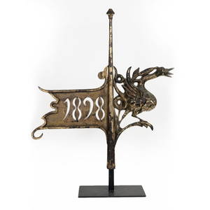 New England 1898 Banneret Weathervane with Goose Figural