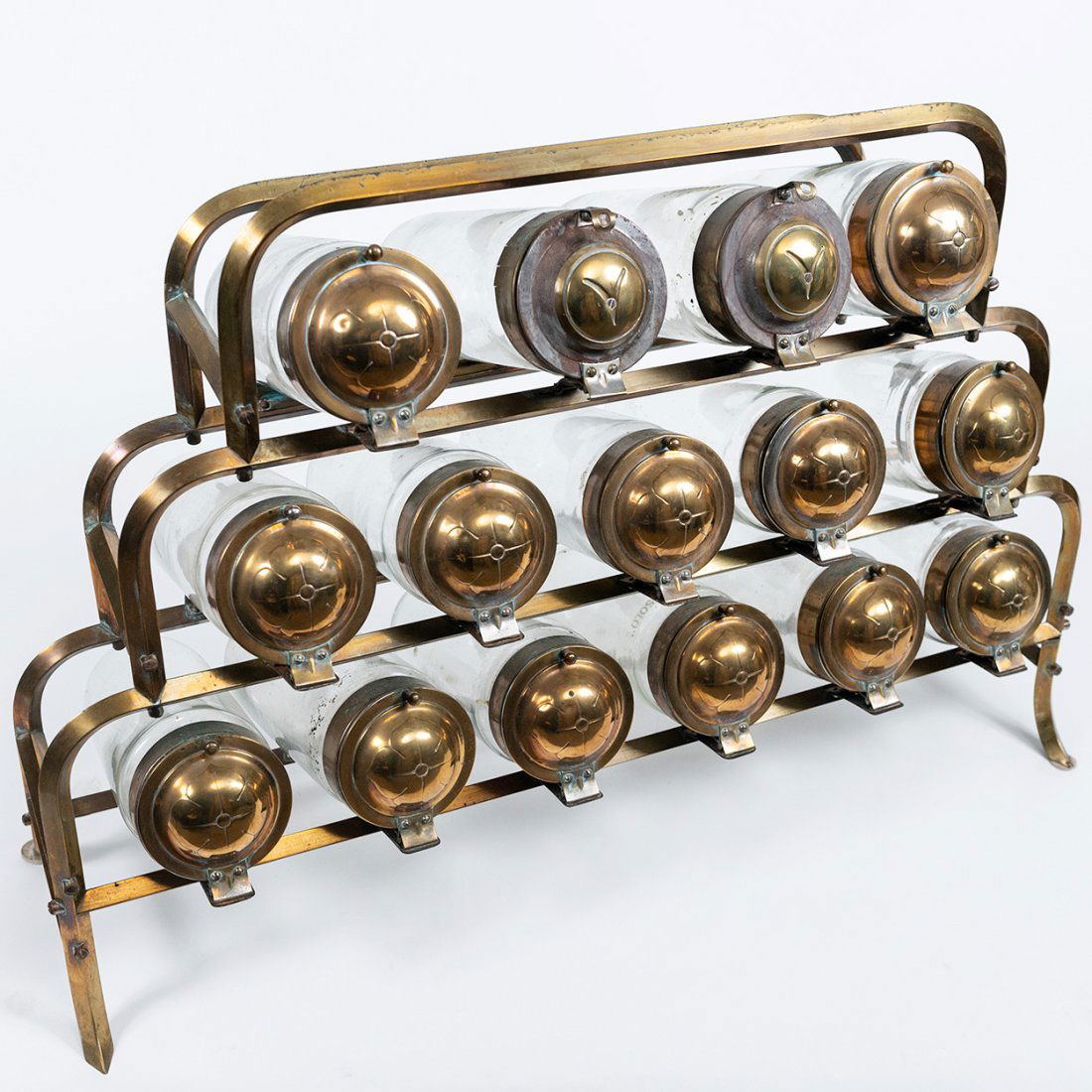 Set of 15 Vintage Glass Vendo Solo Candy Jars with Brass Stand (1 of 10)