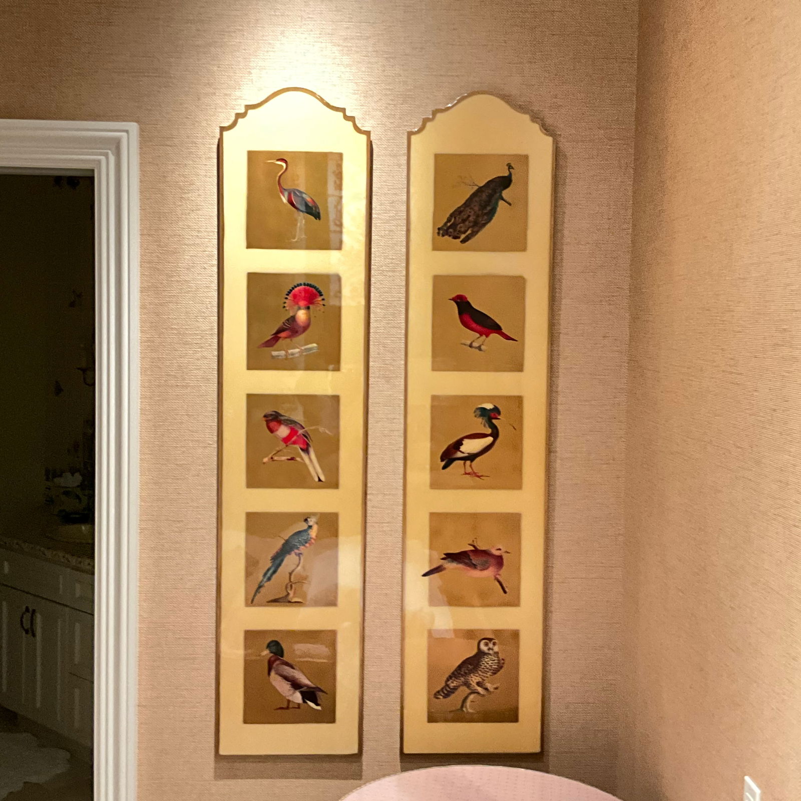 Set of Two Lacquered Bird Panels Wall Art (1 of 4)