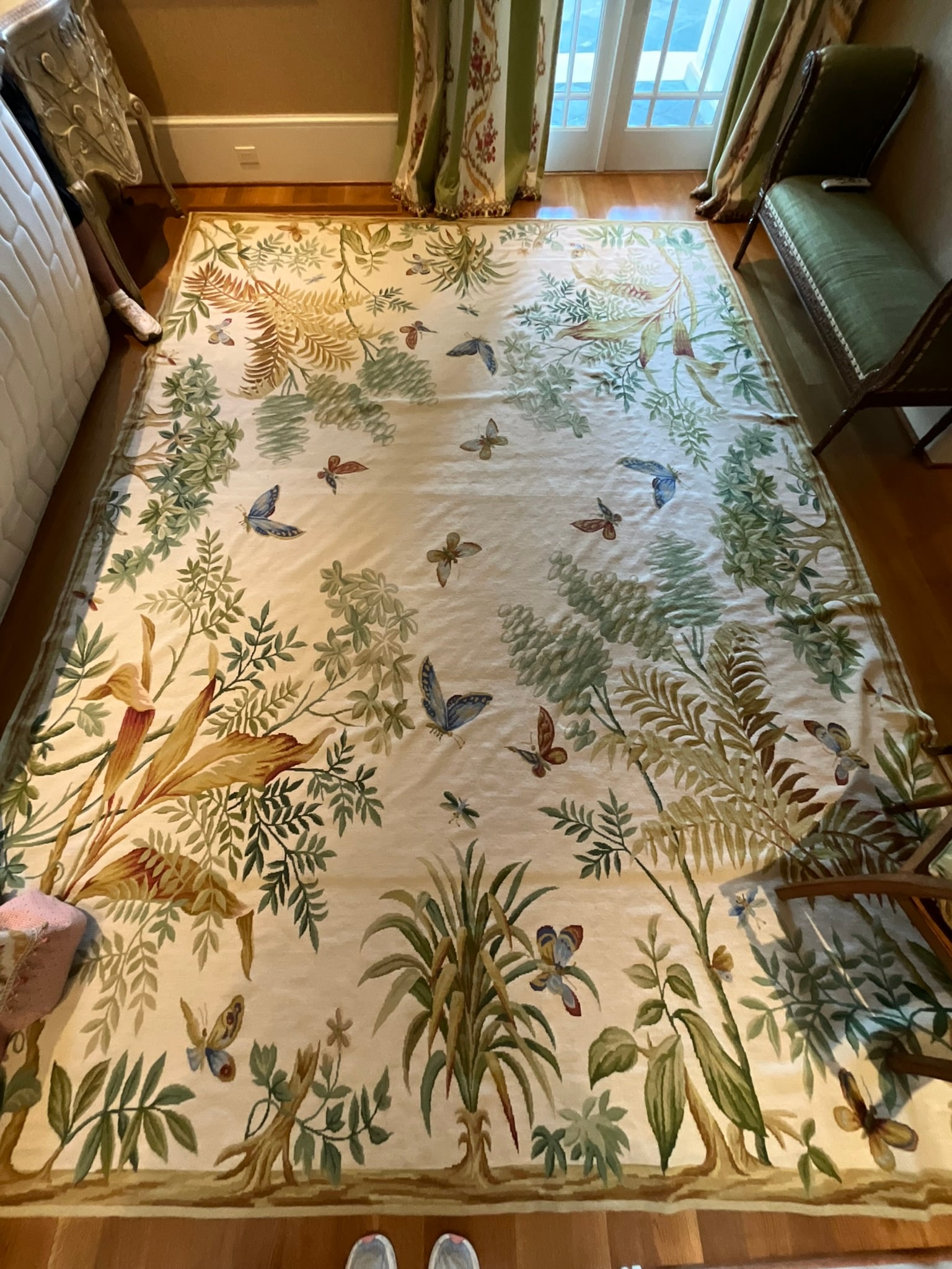 Large Botanical Wool Needlepoint Rug 9'x 13' (1 of 5)