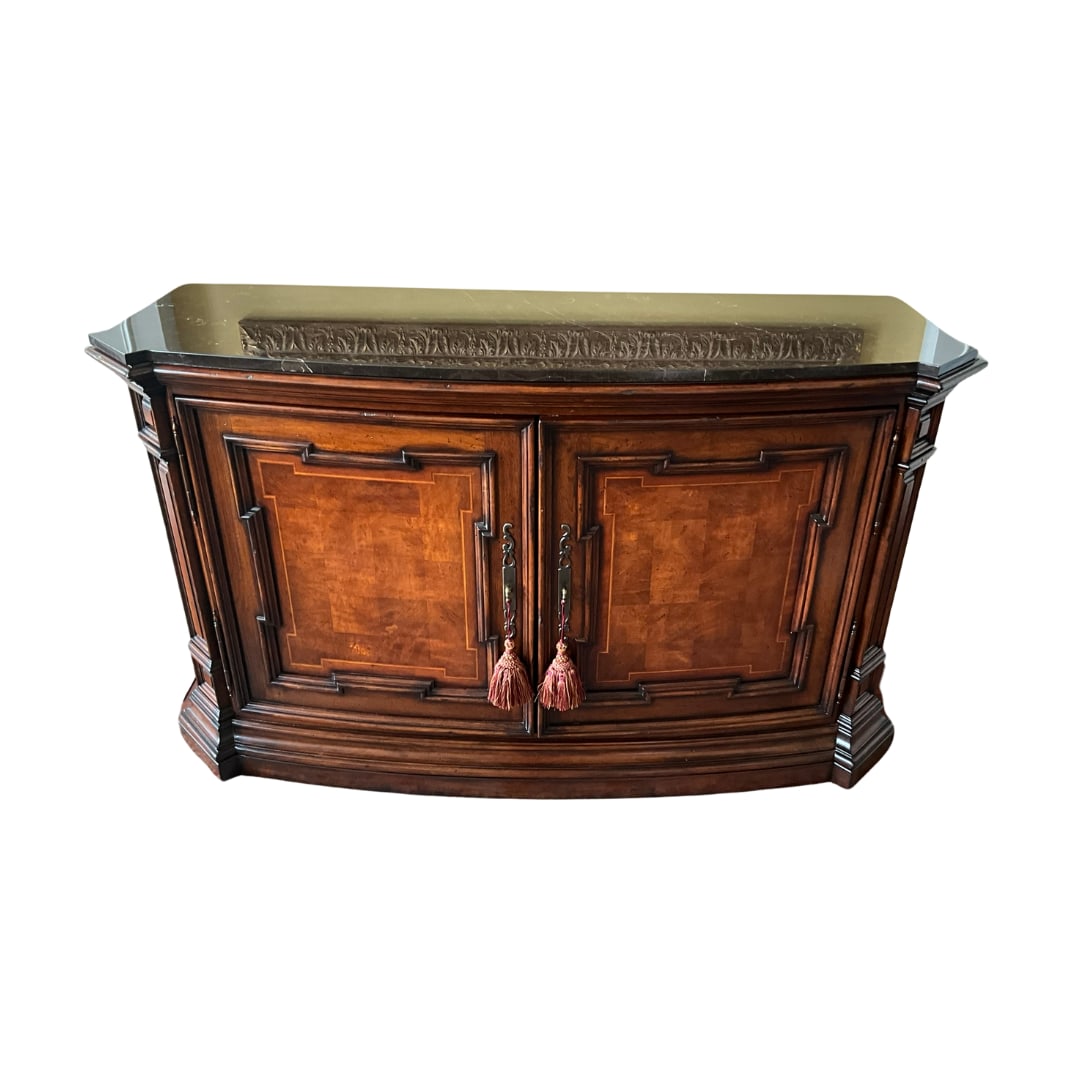 Fine Furniture Co. Mahogany Marble Top Heirloom Buffet Cabinet (1 of 4)